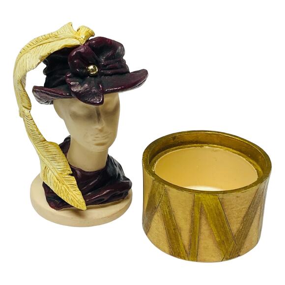1999 Just the Right Style Feather Flair Hat Trinket Box 27401 by Raine MIB - Picture 2 of 10